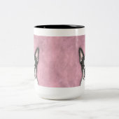 ボストンテリアのコーヒー・マグかわいい犬の水彩画 ツートーンマグカップ (中央)