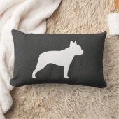 ボストンテリアのシルエット ランバークッション (ブランケット)