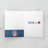 ボストンテリアのスノーグローブ ホリデーカード サンキューカード (内部)