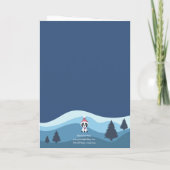 ボストンテリアのスノーグローブ ホリデーカード サンキューカード (裏面)