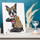 ボストンテリアのタトゥーが好きなママ , ボストンテリアドッグママの記念日 フォトプラーク (側面)