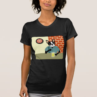 ボストンテリアのダート盤ビールパブ Tシャツ