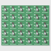 ボストンテリアのトナカイのクリスマスの包装紙 ラッピングペーパー (フラット)