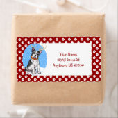 ボストンテリアのトナカイ ラベル (インサイチュ)