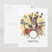 ボストンテリアのドラム演奏に感謝 ポストカード (正面/裏面)