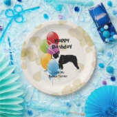 ボストンテリアのハッピーバースデーの装飾 ペーパープレート (パーティー)