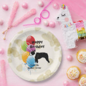 ボストンテリアのハッピーバースデーの装飾 ペーパープレート (パーティー)