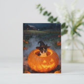 ボストンテリアのハロウィン ポストカード (スタンド正面)
