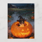 ボストンテリアのハロウィン ポストカード (正面)