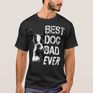 ボストンテリアのパパ 父の日 ヴィンテージスタイル Tシャツ