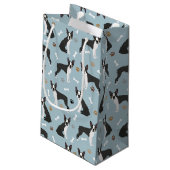 ボストンテリアのボーンズとポーズ スモールペーパーバッグ (裏面アングル)