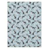 ボストンテリアのボーンズとポーズ テーブルクロス (正面)