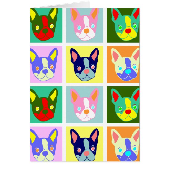ボストンテリアのポップアート (正面)