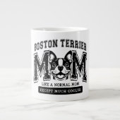 ボストンテリアのママが多クールくのジャンボマグ ジャンボコーヒーマグカップ (正面)