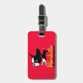 ボストンテリアのミラベルの荷物のラベル ラゲッジタグ (正面縦)