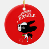 ボストンテリアのルドルフのトナカイの休日のオーナメント セラミックオーナメント (裏面)