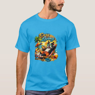 ボストンテリアの人生は楽しく生きる Tシャツ