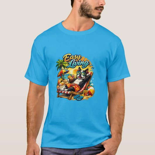 ボストンテリアの人生は楽しく生きる Tシャツ (正面)