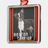 ボストンテリアの優れたクリスマスのオーナメント メタルオーナメント (左)