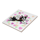 ボストンテリアの天使の漫画のハート タイル (側面)