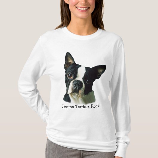 ボストンテリアの女性Tシャツ Tシャツ (正面)