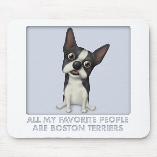 ボストンテリアの好み マウスパッド (正面)