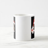 ボストンテリアの子犬のサンタの足のマグ コーヒーマグカップ (中央)