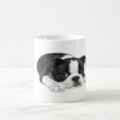 ボストンテリアの子犬のマグ コーヒーマグカップ (中央)