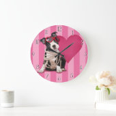 ボストンテリアの子犬 ラージ壁時計 (ホーム)