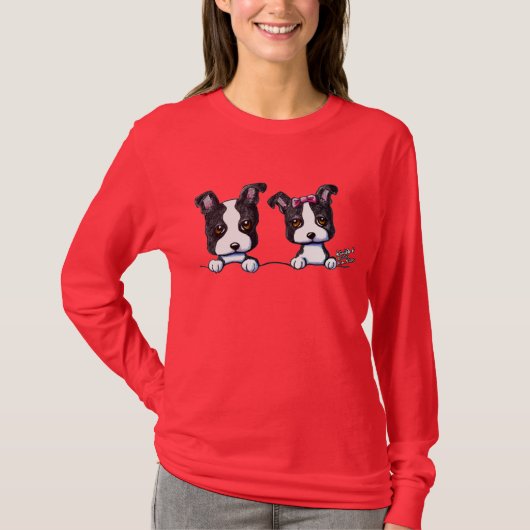 ボストンテリアの子犬 Tシャツ (正面)