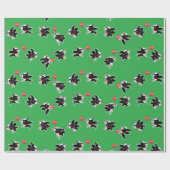 ボストンテリアの弾力がある球のクリスマスの覆い ラッピングペーパー (フラット)