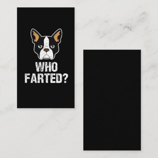 ボストンテリアの恋人のギフト-犬は決して屁ありません 名刺 (正面/裏面)