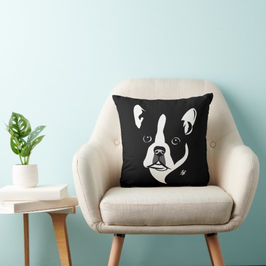 ボストンテリアの恋人の枕 クッション (椅子)