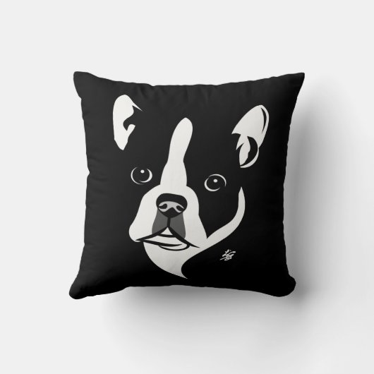 ボストンテリアの恋人の枕 クッション (裏面)