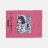 ボストンテリアの投球 フリースブランケット (正面(横))