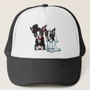 ボストンテリアの新郎新婦 キャップ