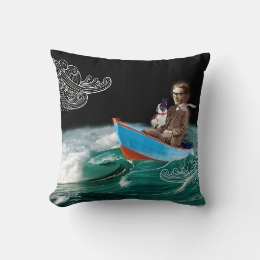 ボストンテリアの枕私は世界に直面してもいいです クッション (正面)