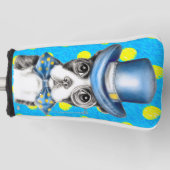 ボストンテリアの水玉模様 ゴルフヘッドカバー (正面)