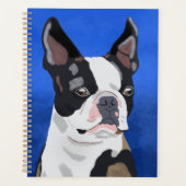 ボストンテリアの油絵アート肖像画 プランナー手帳 (正面)