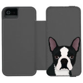 ボストンテリアの漫画 INCIPIO iPhoneウォレットケース (フォリオ Open)