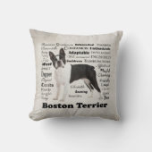 ボストンテリアの特性の枕 クッション (正面)