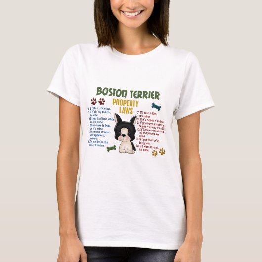 ボストンテリアの特性の法律4 Tシャツ (正面)