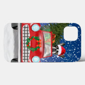 ボストンテリアの犬が雪の中で車を運転するクリスマス Case-Mate iPhoneケース (裏面 (横))