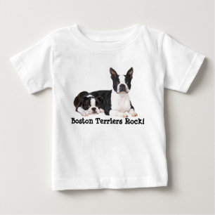 ボストンテリアの相棒の幼児のユニセックスなTシャツ ベビーTシャツ