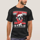 ボストンテリアの醜いクリスマスのセーターのTシャツ Tシャツ (正面)