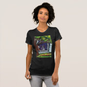 ボストンテリアは木犬の絵画のリスを注目します Tシャツ (正面フル)