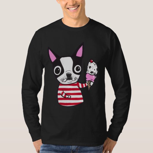 ボストンテリアアイスクリーム Tシャツ (正面)