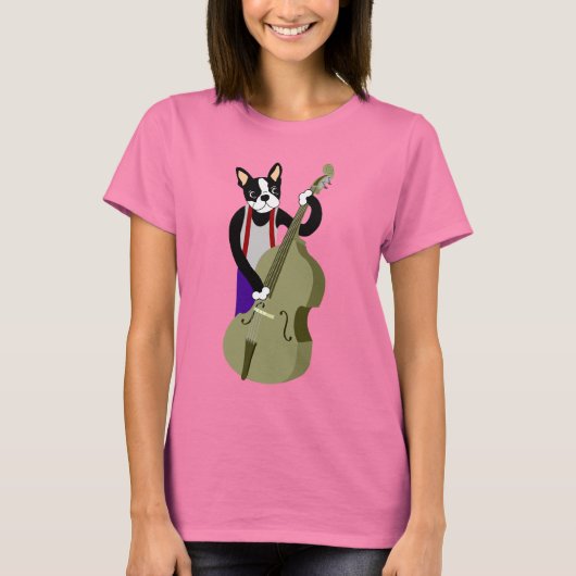 ボストンテリアアップライトバスプレーヤー Tシャツ (正面)