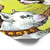 ボストンテリアアンドパピーズヴィンテージイラストレーション ポスター (角)