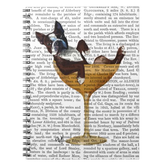 ボストンテリアインカクテルグラス2 ノートブック (正面)